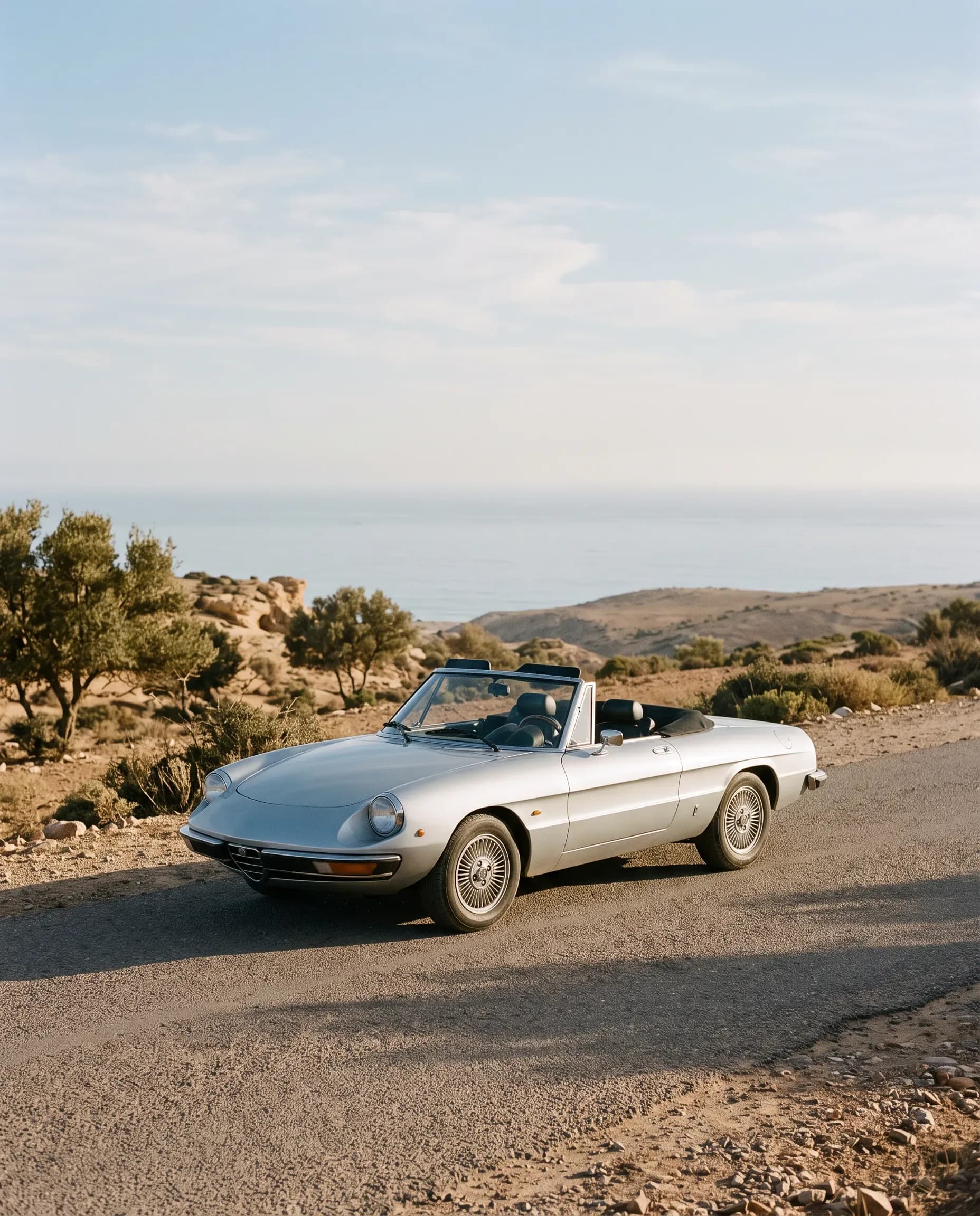Porsche 911 Cabriolet blanche de location à Marrakech, toit baissé devant les remparts ocre de la Médina